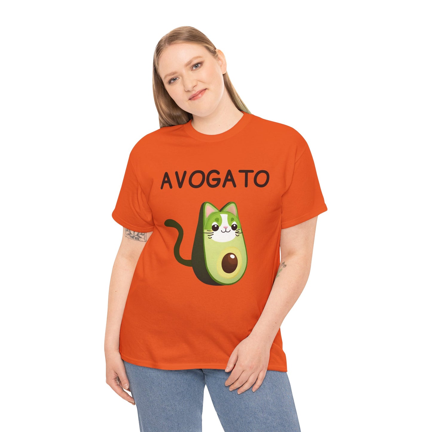 Avogato Funny Avocado Cat Face - Flashlander Gym Shirt