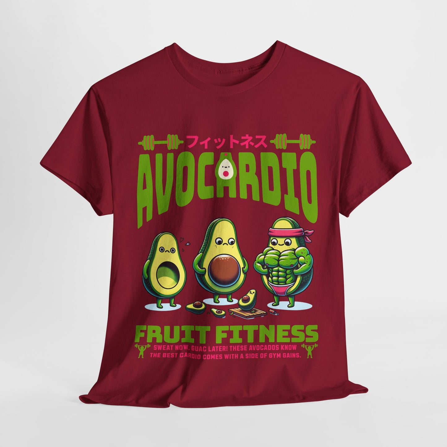 Avocardio Active Gym Shirt Avocado Fitness Graphic Tee