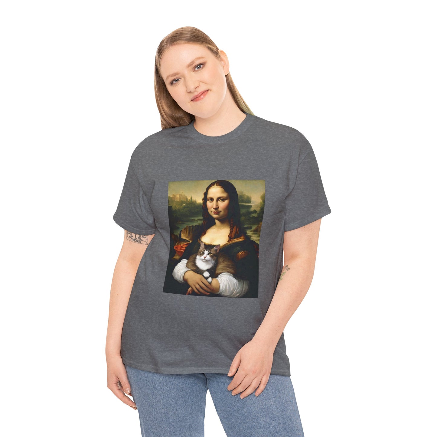 Mona Lisa with Cat - Flashlander Gym Shirt