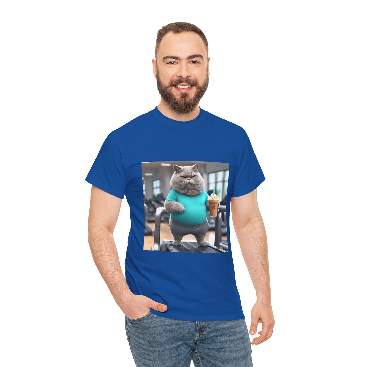 Funny Fat Cat On The Treadmill - Flashlander Gym Shirt