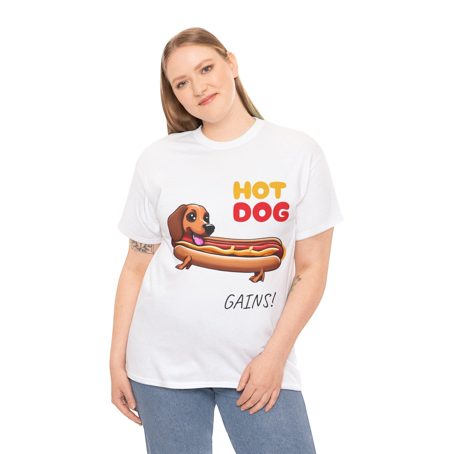 Hot Dog Gains Dachshund Dog - Flashlander Gym Shirt