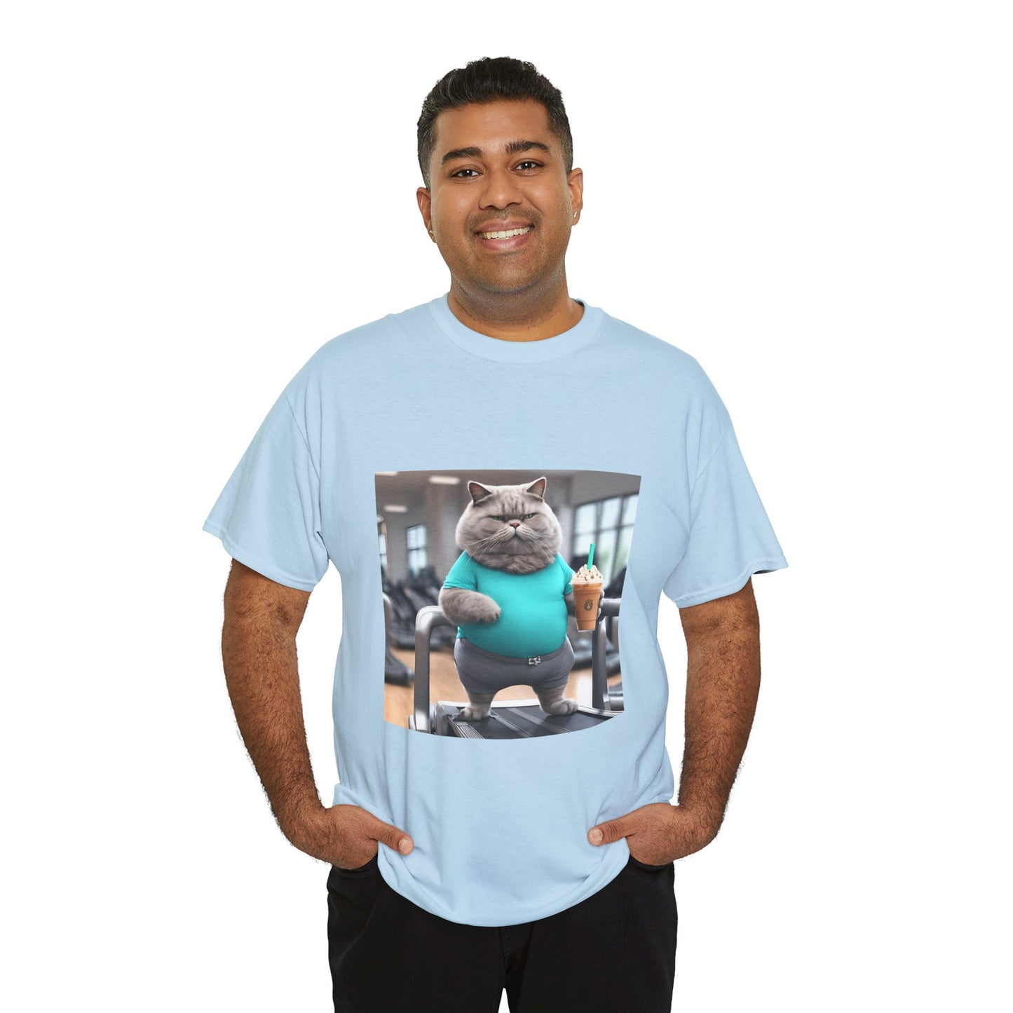 Funny Fat Cat On The Treadmill - Flashlander Gym Shirt