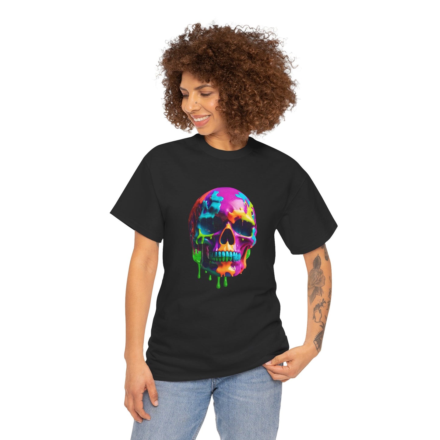 Camiseta con calavera de fusión de neón Flashlander