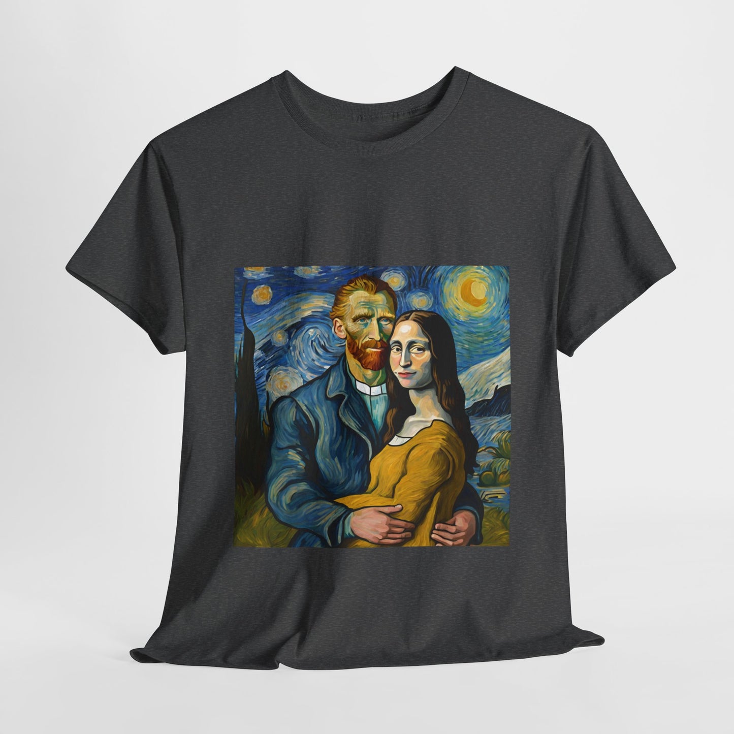 Funny Mona Lisa with Vincent Van Gogh Starry Night - Flashlander Gym Shirt