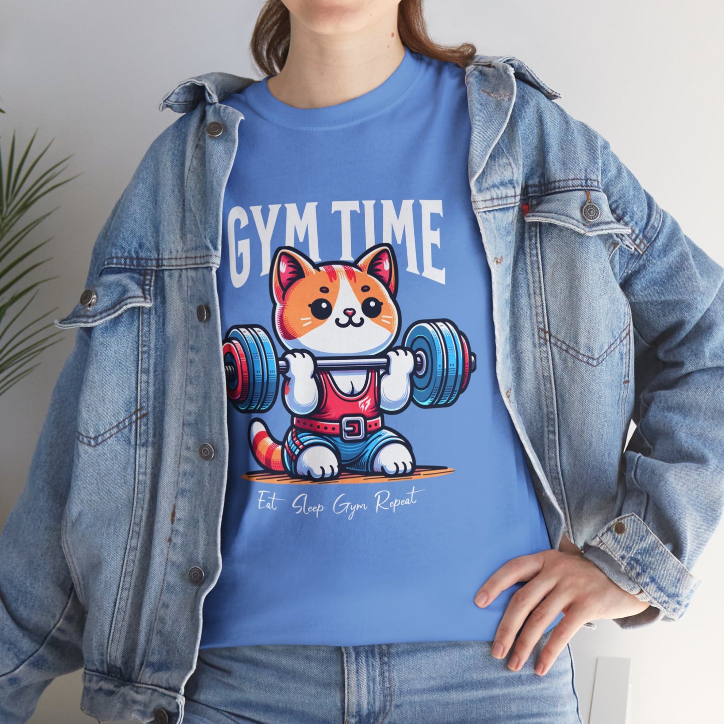 Cute Cat Gym Time Shirt Flashlander Graphic Tee