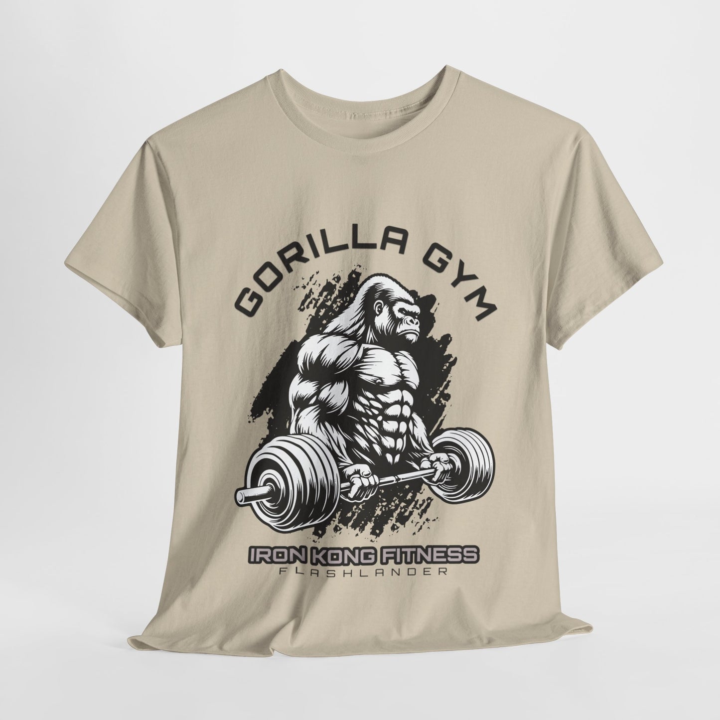 T-shirt de sport Gorilla Flashlander en coton unisexe, noir anthracite, graphique de performance