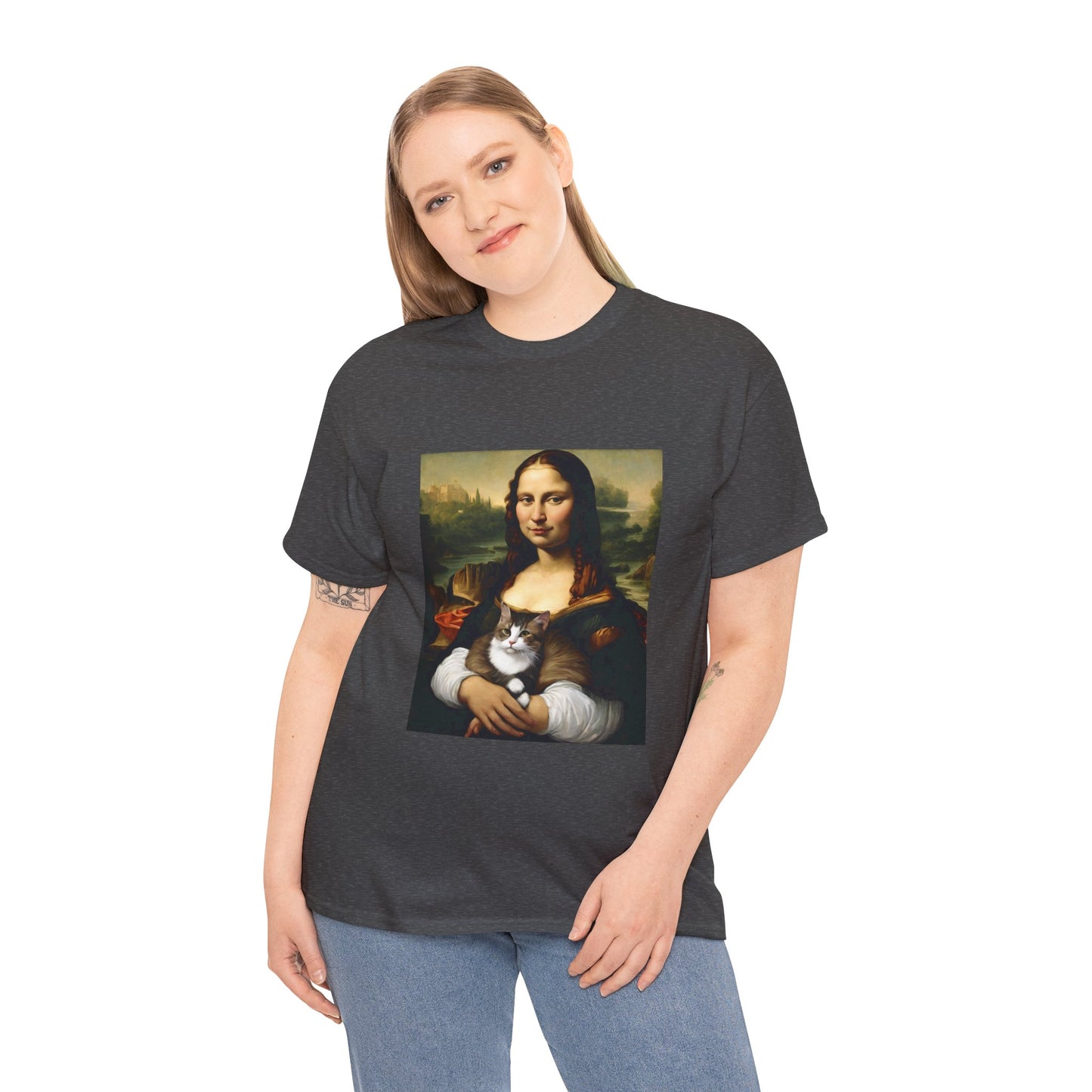 Mona Lisa with Cat - Flashlander Gym Shirt