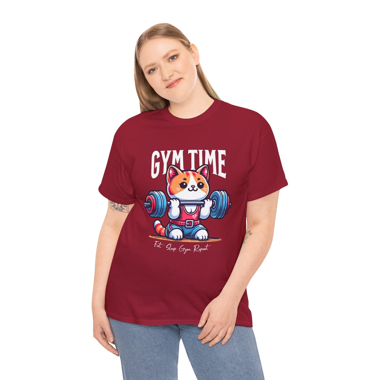 Cute Cat Gym Time Shirt Flashlander Graphic Tee