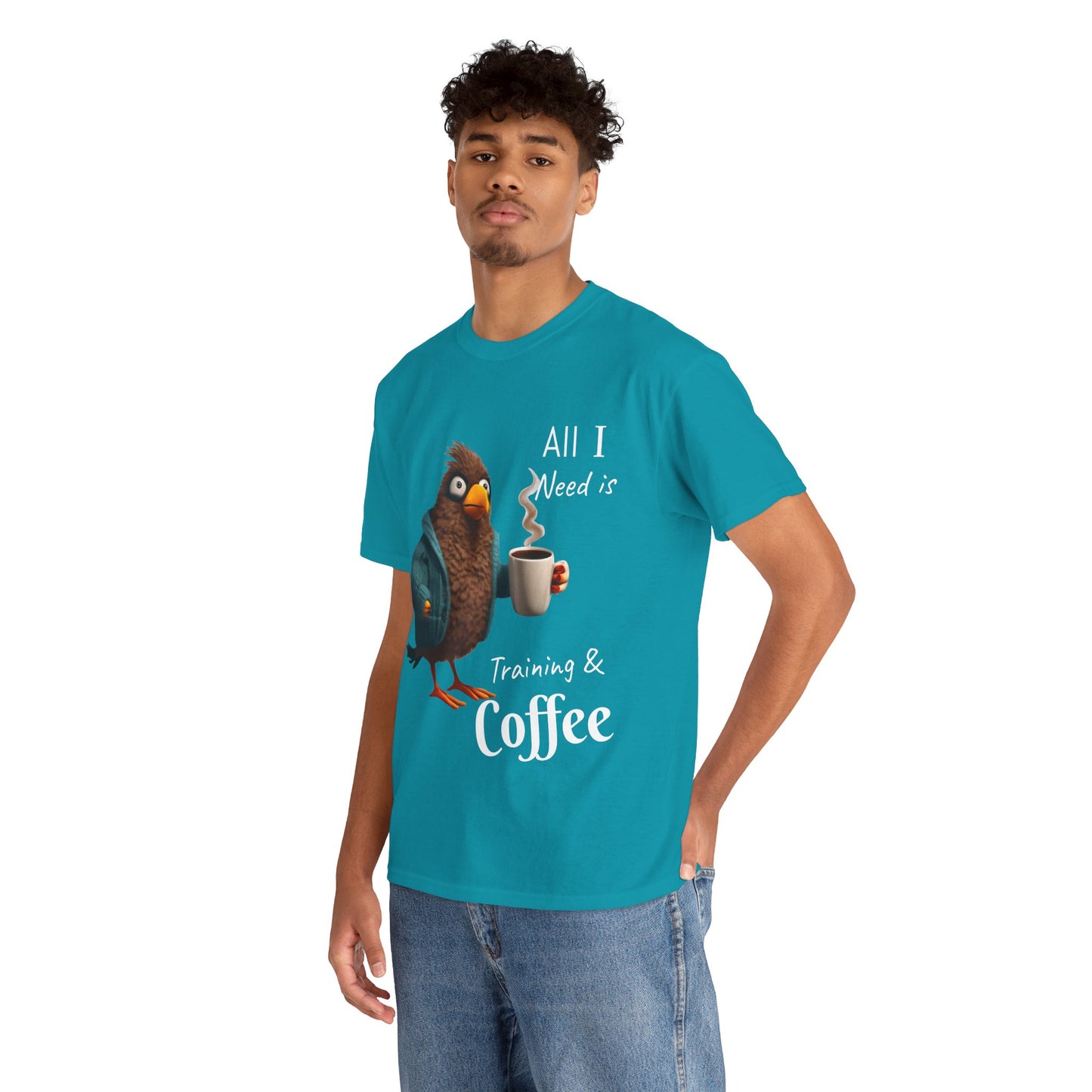 Camiseta con el mensaje "Todo lo que necesito es entrenamiento y café" - Camiseta de gimnasio Flashlander