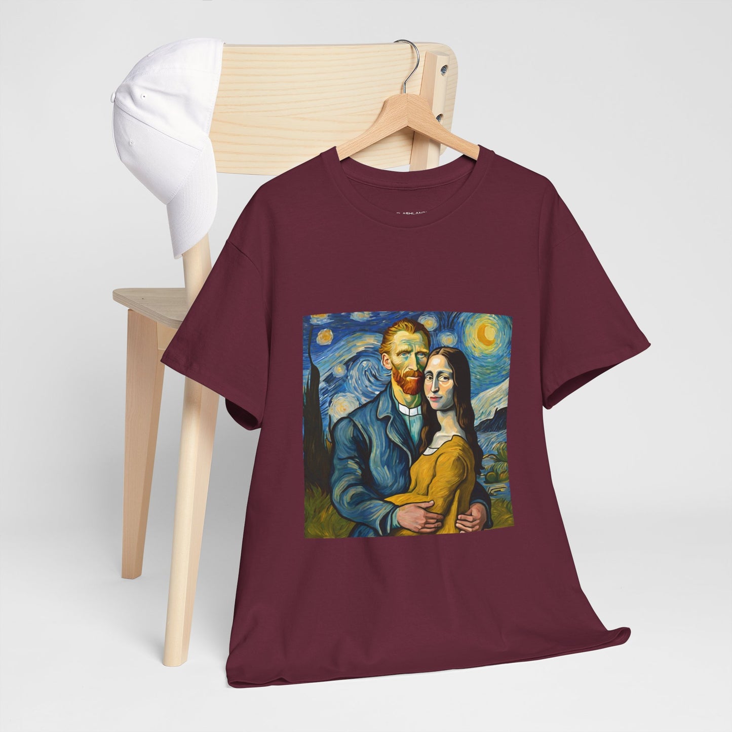 Funny Mona Lisa with Vincent Van Gogh Starry Night - Flashlander Gym Shirt