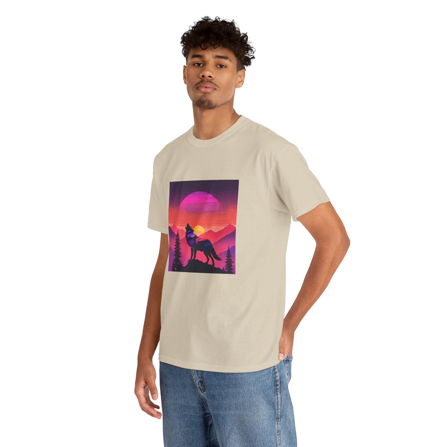 Wolf Majestic Sunset Gaphic Tee Flashlander