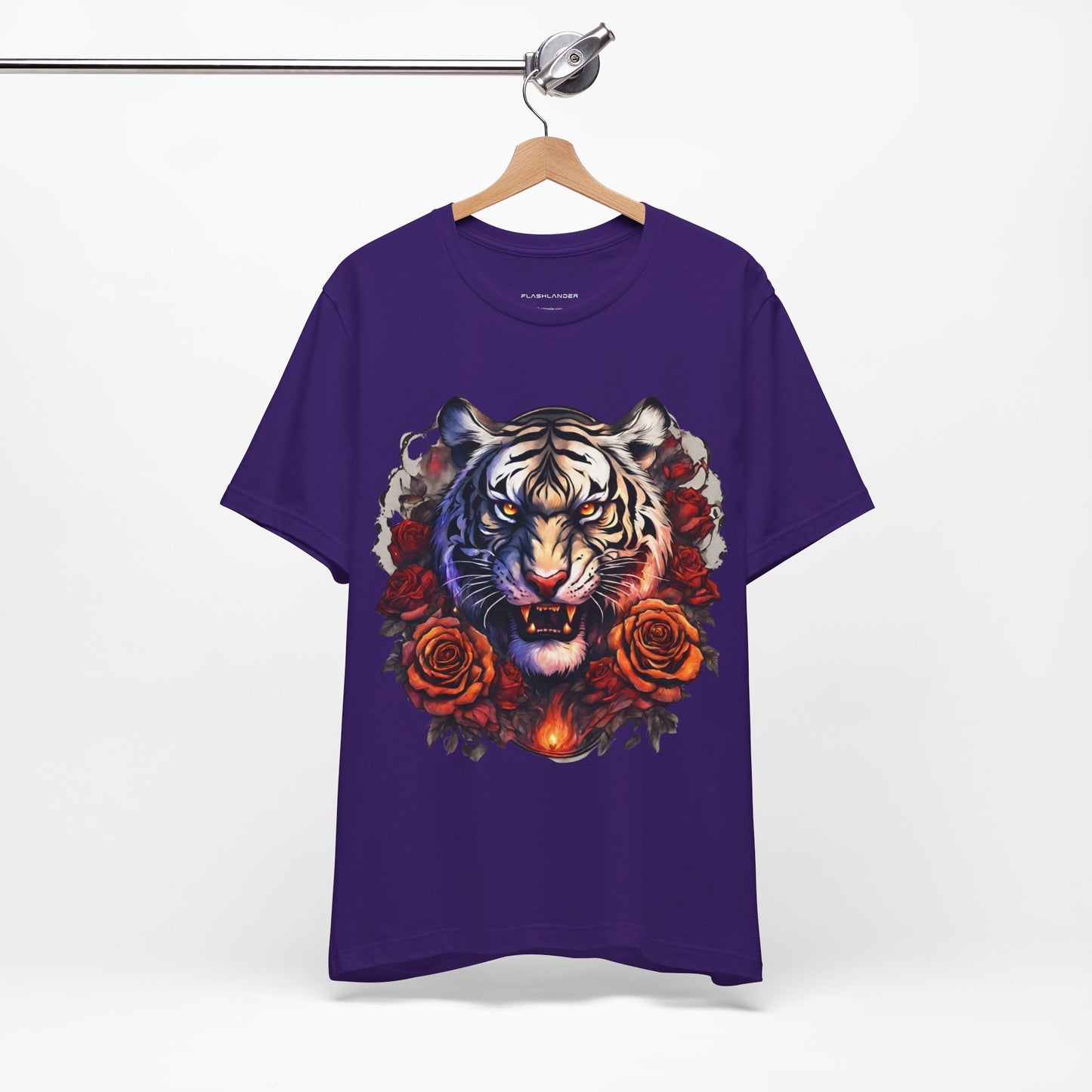 White Tiger Flames Flashlander Gym Shirt