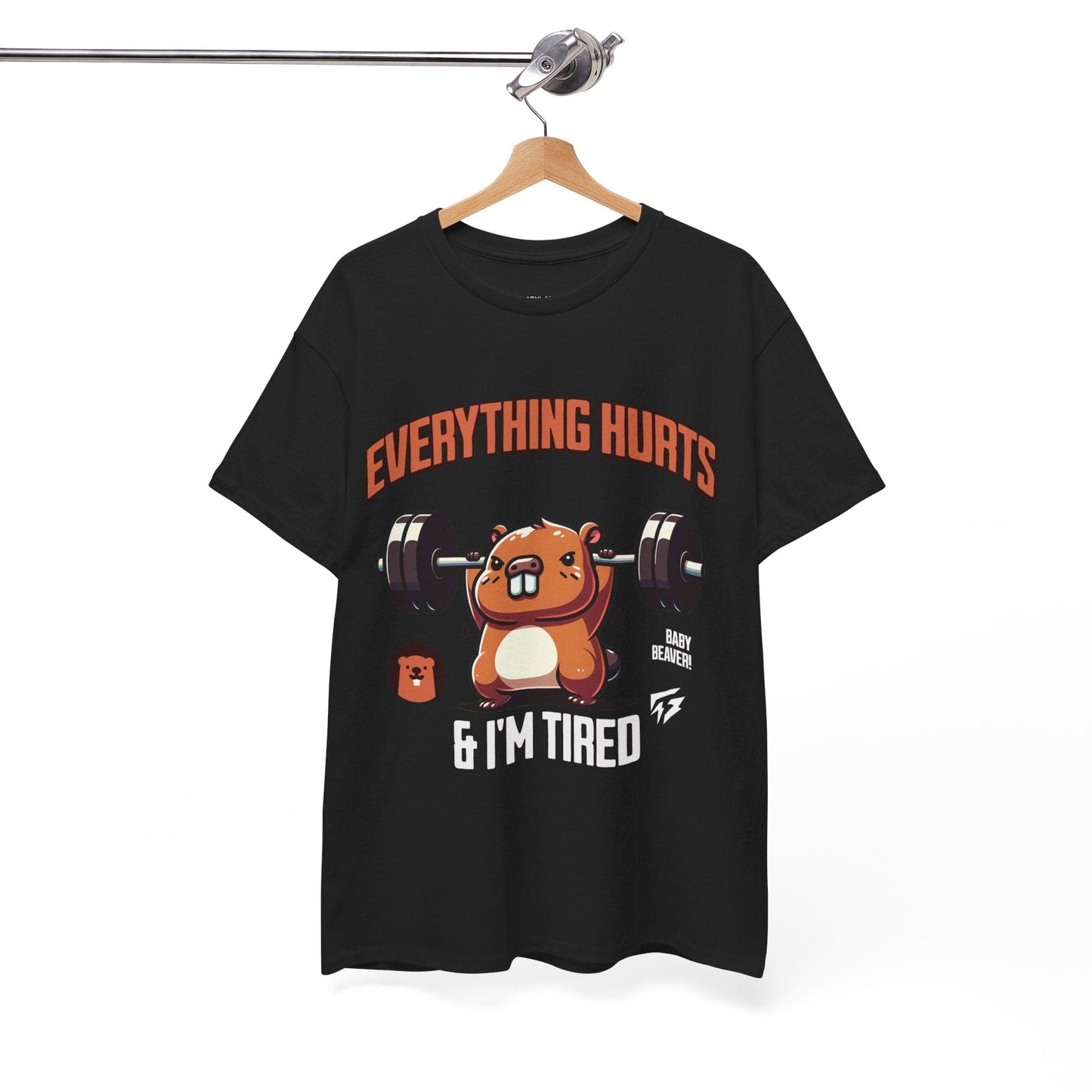 T-shirt de sport Beaver Everything Hurts &amp; I'm Tired T-shirt de sport Flashlander en coton unisexe noir anthracite T-shirt graphique de performance