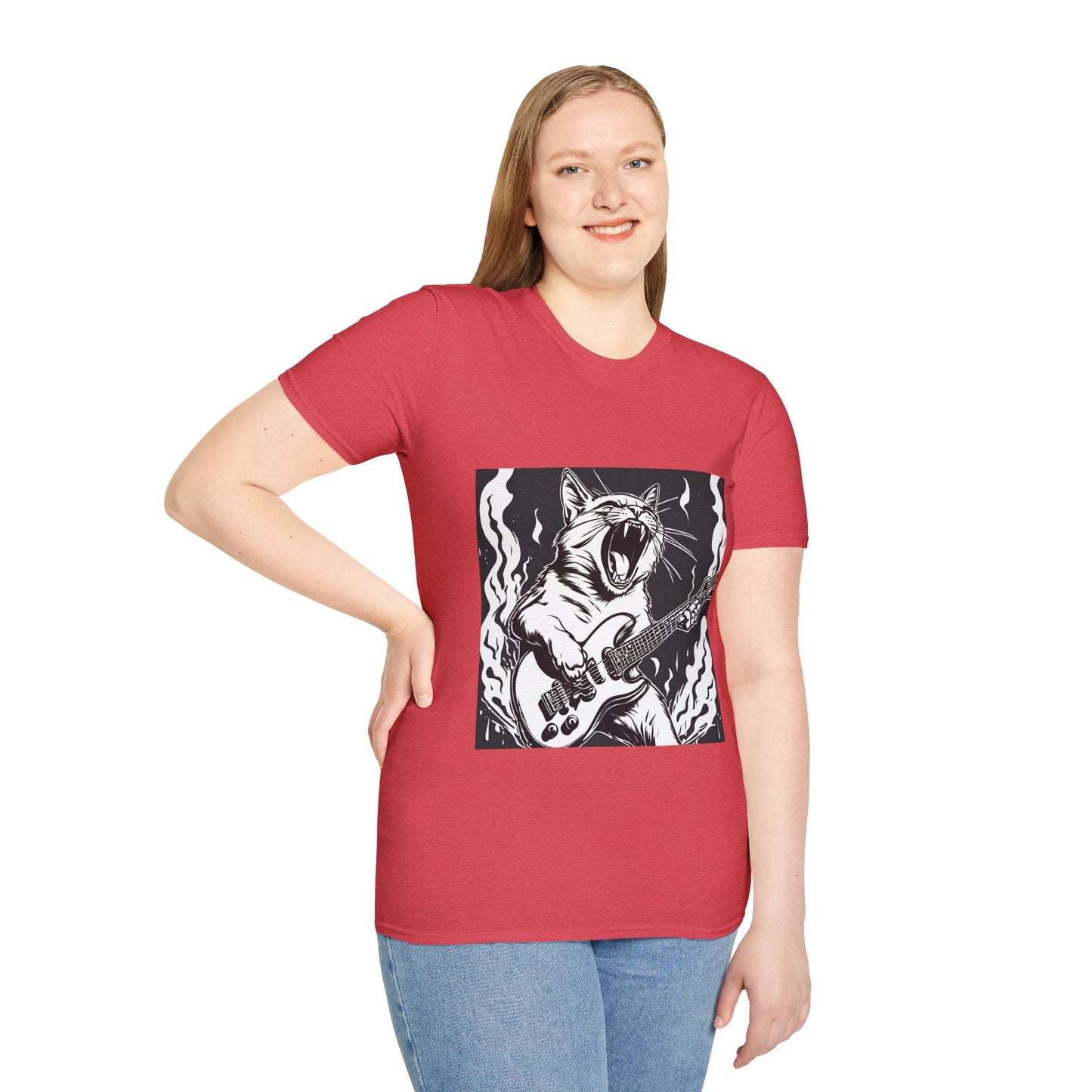 Cat Playing Guitar Flashlander Gym Shirt