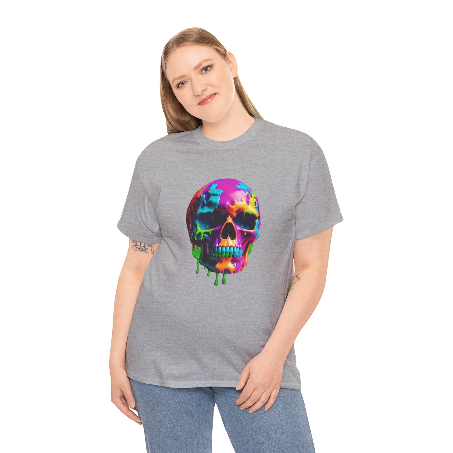 Camiseta con calavera de fusión de neón Flashlander