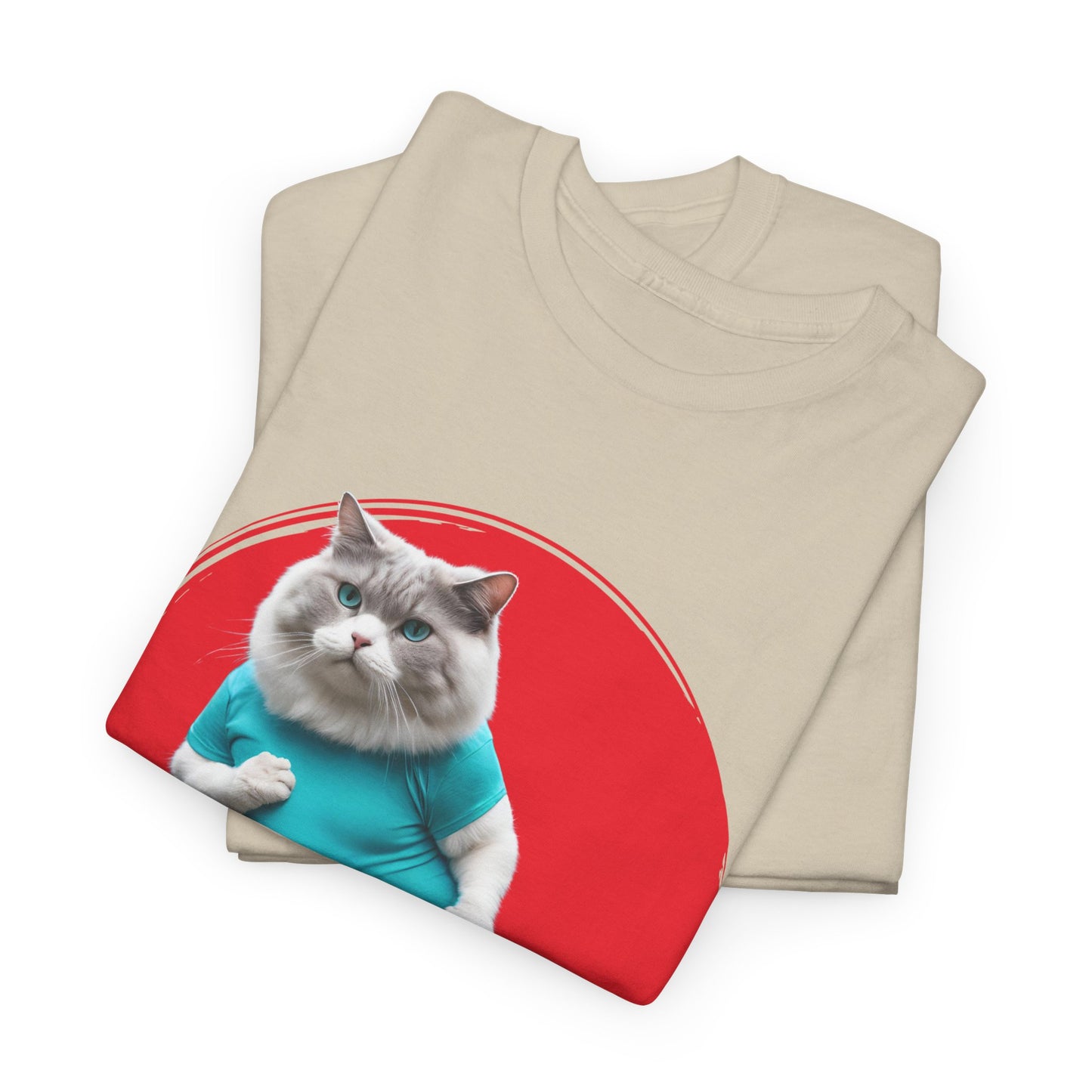 Camiseta de gimnasio Flashlander con divertido gato gordo de karate