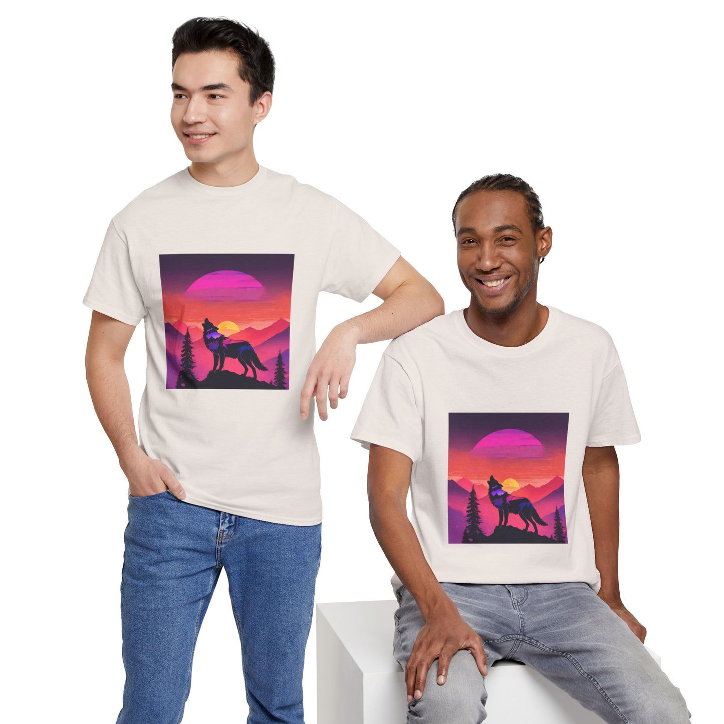 Wolf Majestic Sunset Gaphic Tee Flashlander