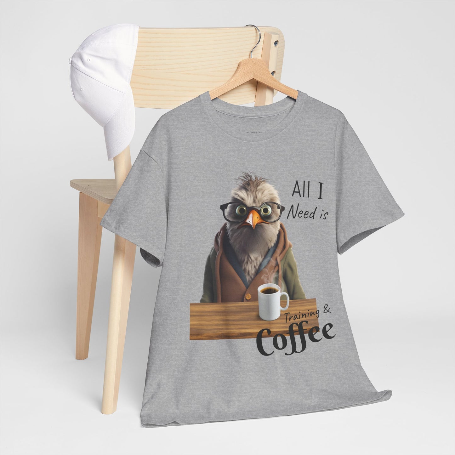 Tout ce dont j'ai besoin, c'est d'une formation et d'un café - T-shirt drôle d'oiseau - Flashlander Gym Shirt