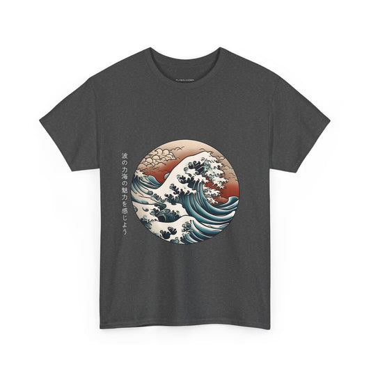 Las olas japonesas sienten el encanto del mar Camiseta unisex de algodón pesado Flashlander