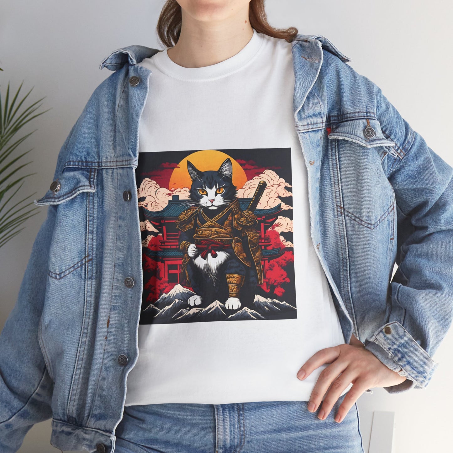 Samurai Cat Cartoon Anime - Flashlander Gym Shirt