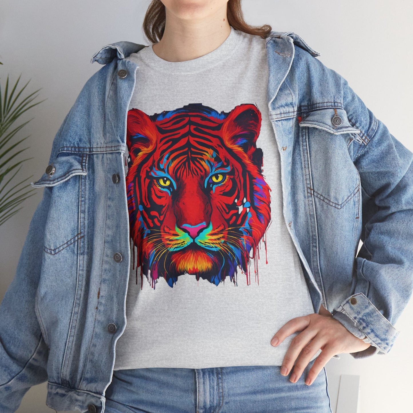 Majestuosa camiseta de Flashlander con diseño pop art de tigre rojo