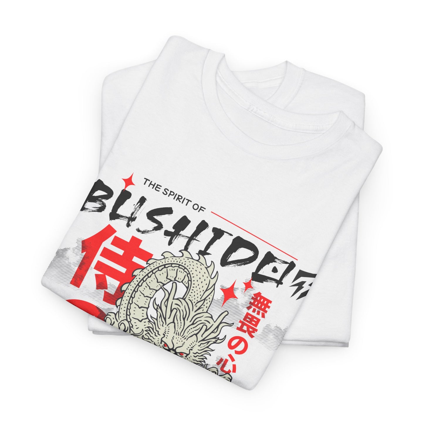 Dragon Gym Shirt The Spirit of Bushido T-Shirt Flashlander Cotton Unisex Charcoal Black Graphic Tee