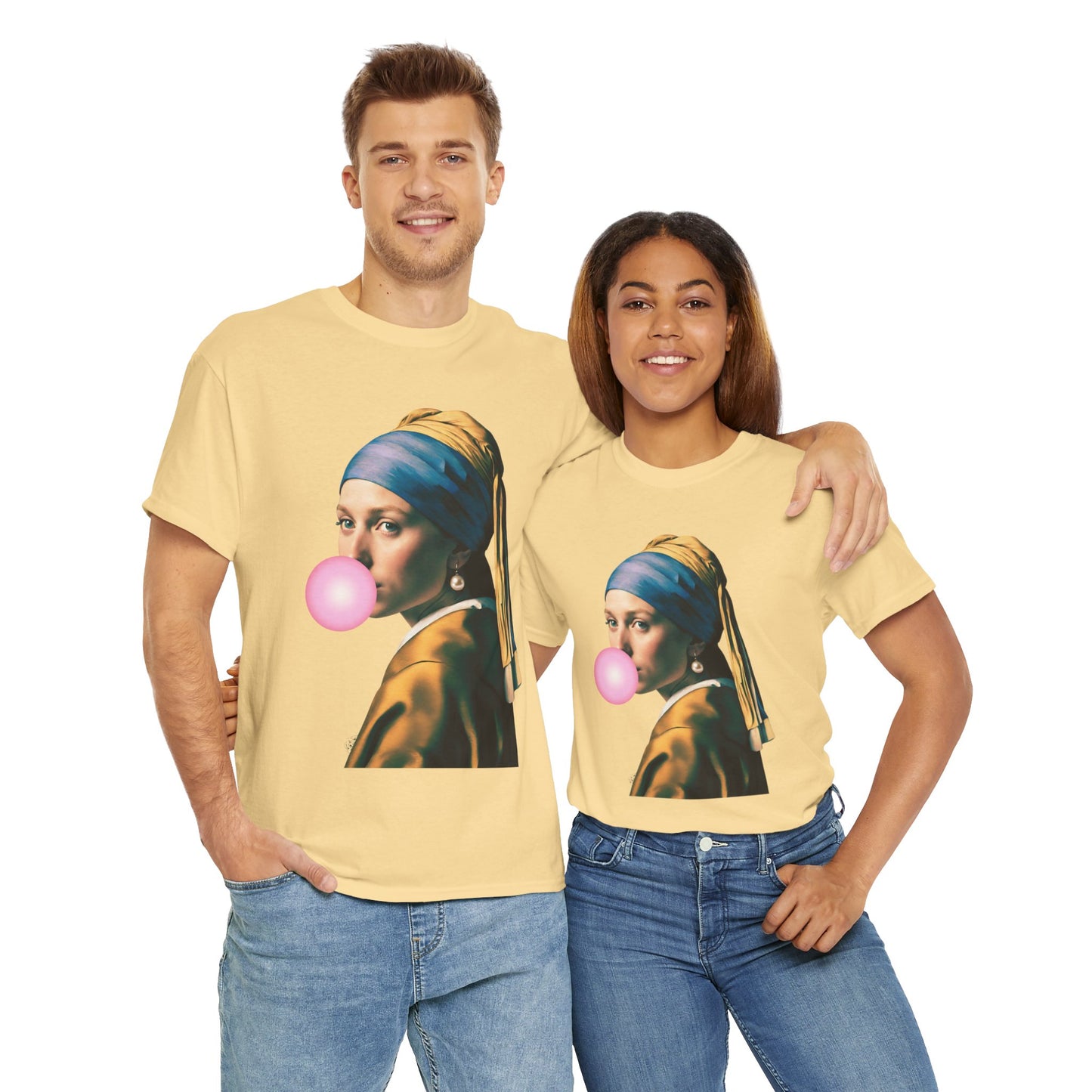 Bubble Gum Girl with a Pearl Earring Johannes Vermeer - Flashlander Gym Shirt