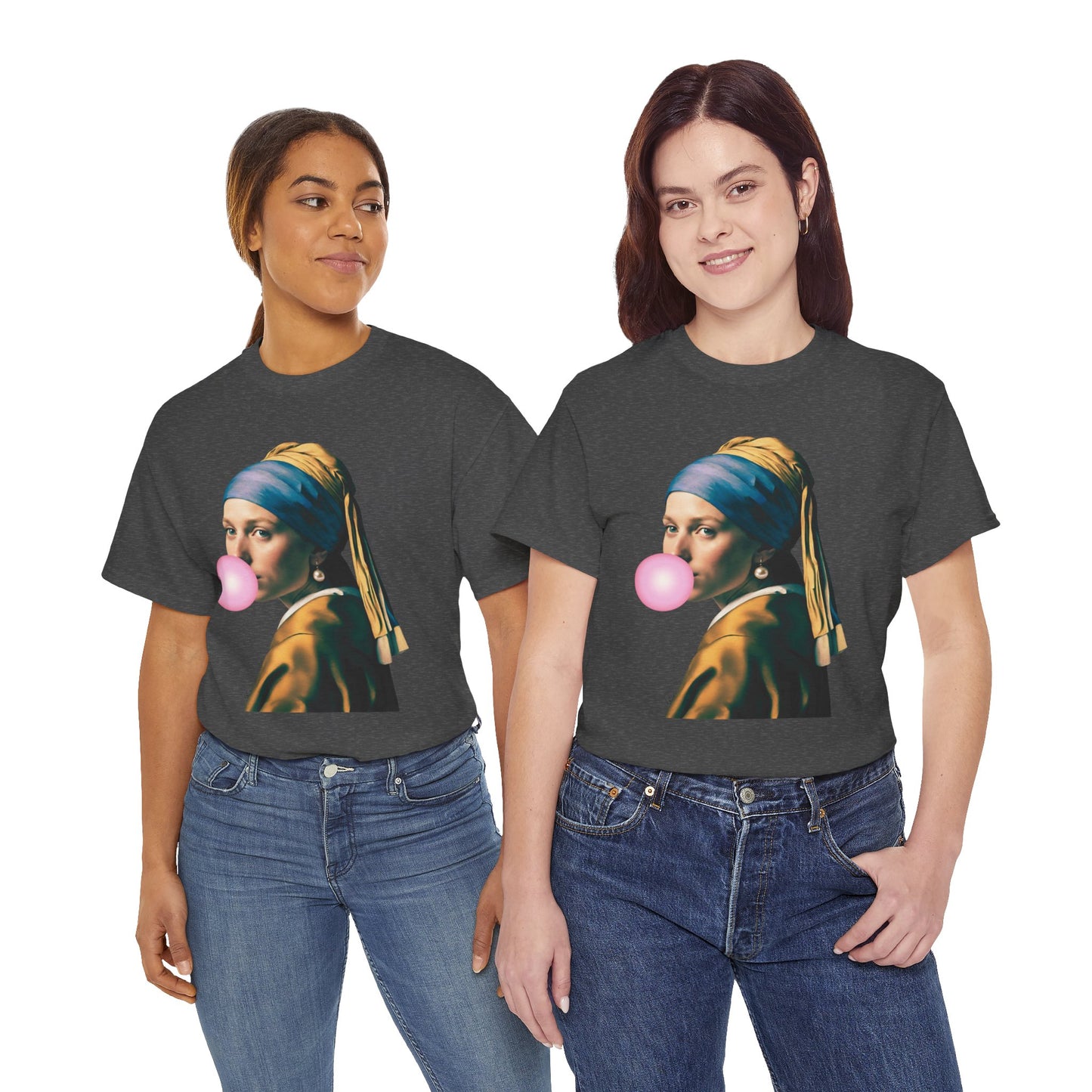 Bubble Gum Girl with a Pearl Earring Johannes Vermeer - Flashlander Gym Shirt