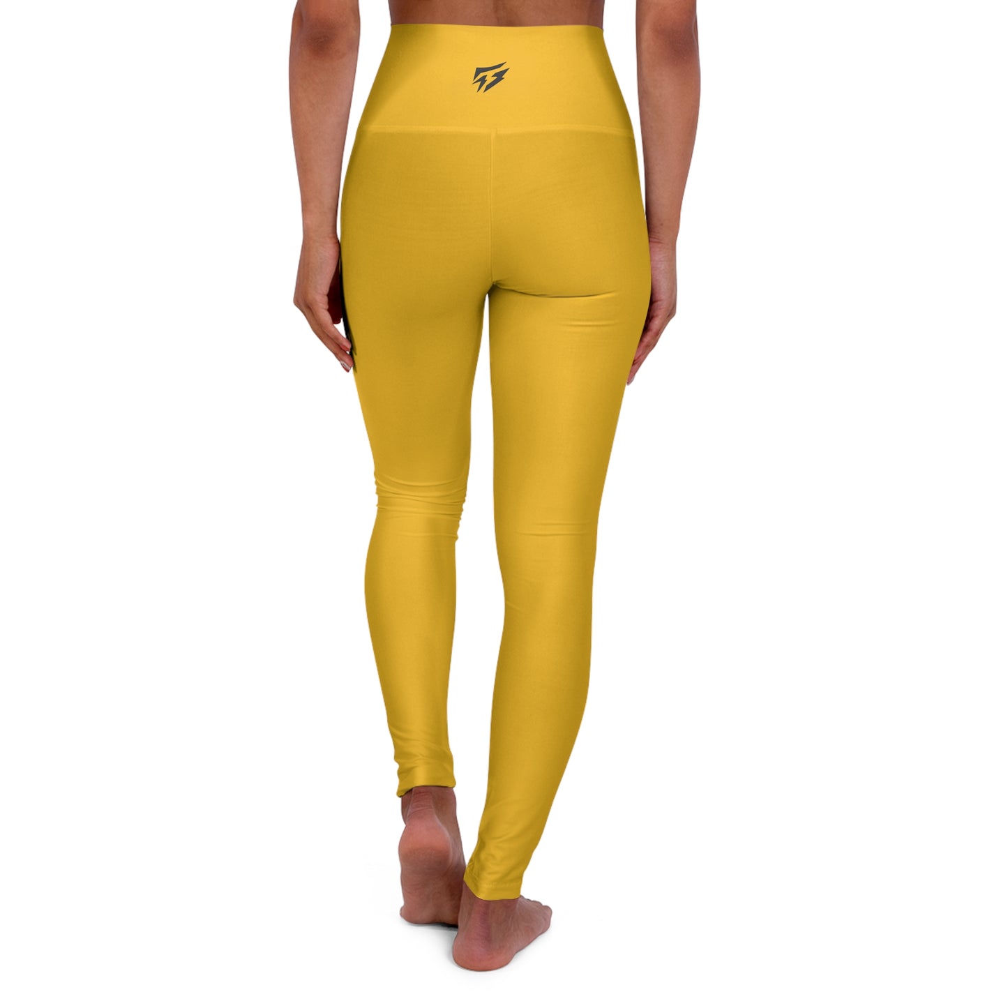 Flashlander Sportswear Zen High Waisted Yoga Leggings Yellow (AOP) B