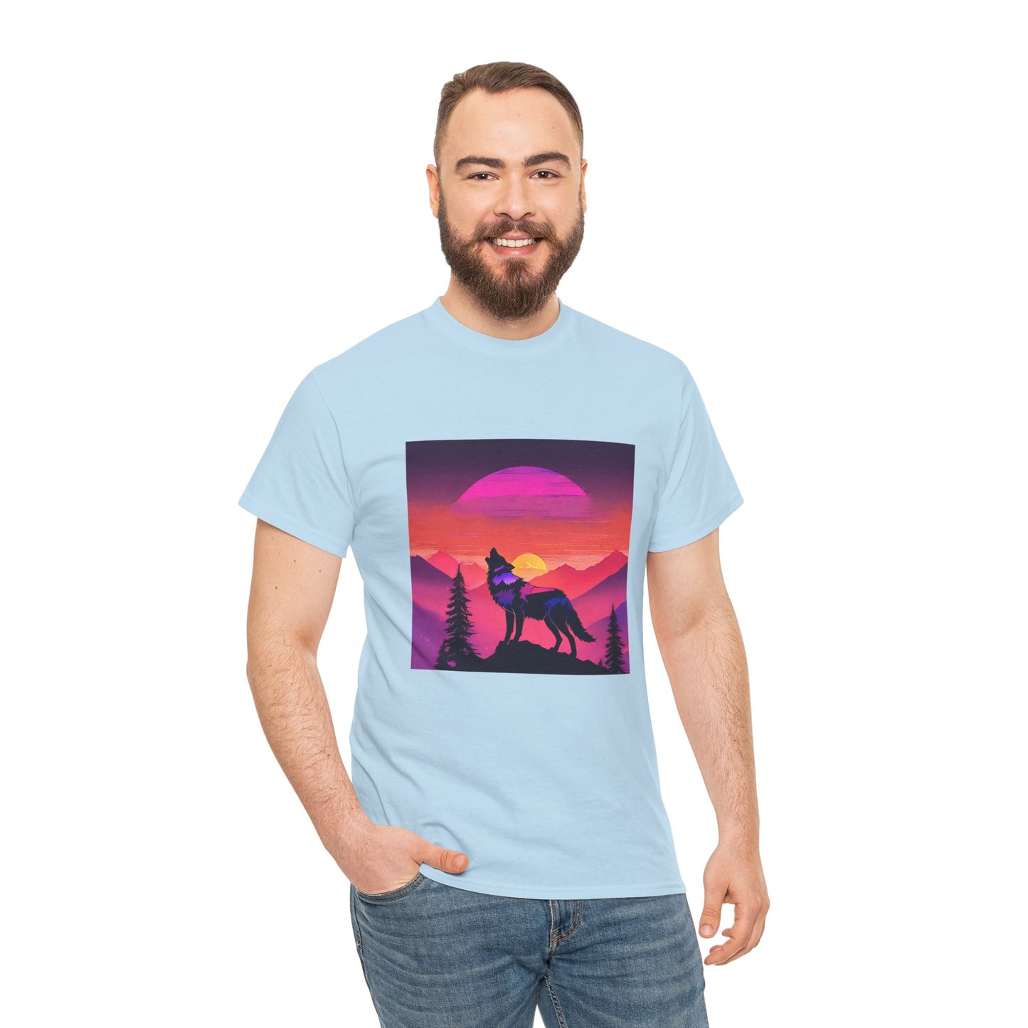 Wolf Majestic Sunset Gaphic Tee Flashlander