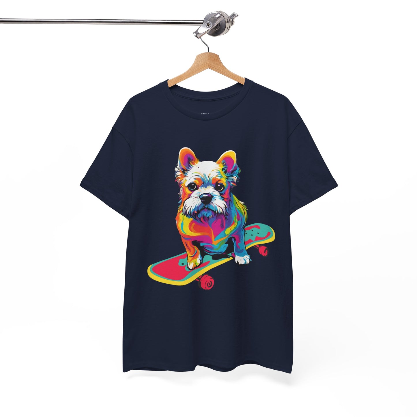 T-shirt de sport Flashlander avec chien skateboardant Pop Art