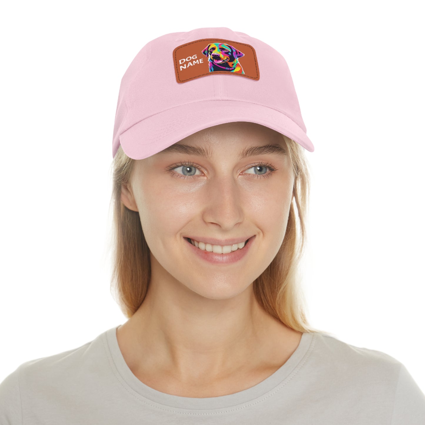 Retriever Cap Sportswear Cap Dog Labrador Retriever Pop Art Cap Dad Hat with Leather Patch (Rectangle) Custom Hat Flashlander