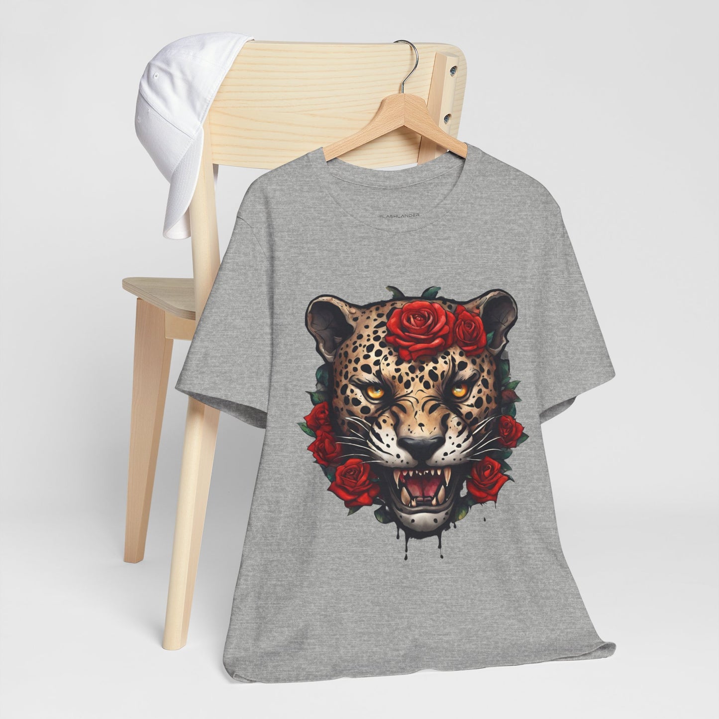 Jaguar Flames and Roses Graphic Tee Flashlander