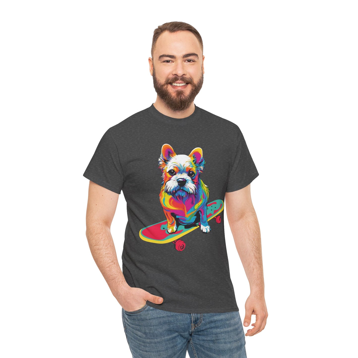 Pop Art Skateboarding Dog Flashlander Gym Shirt