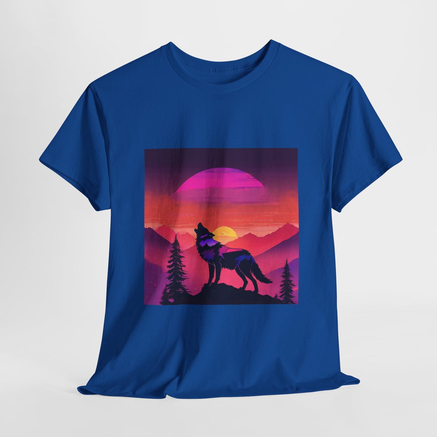 Wolf Majestic Sunset Gaphic Tee Flashlander