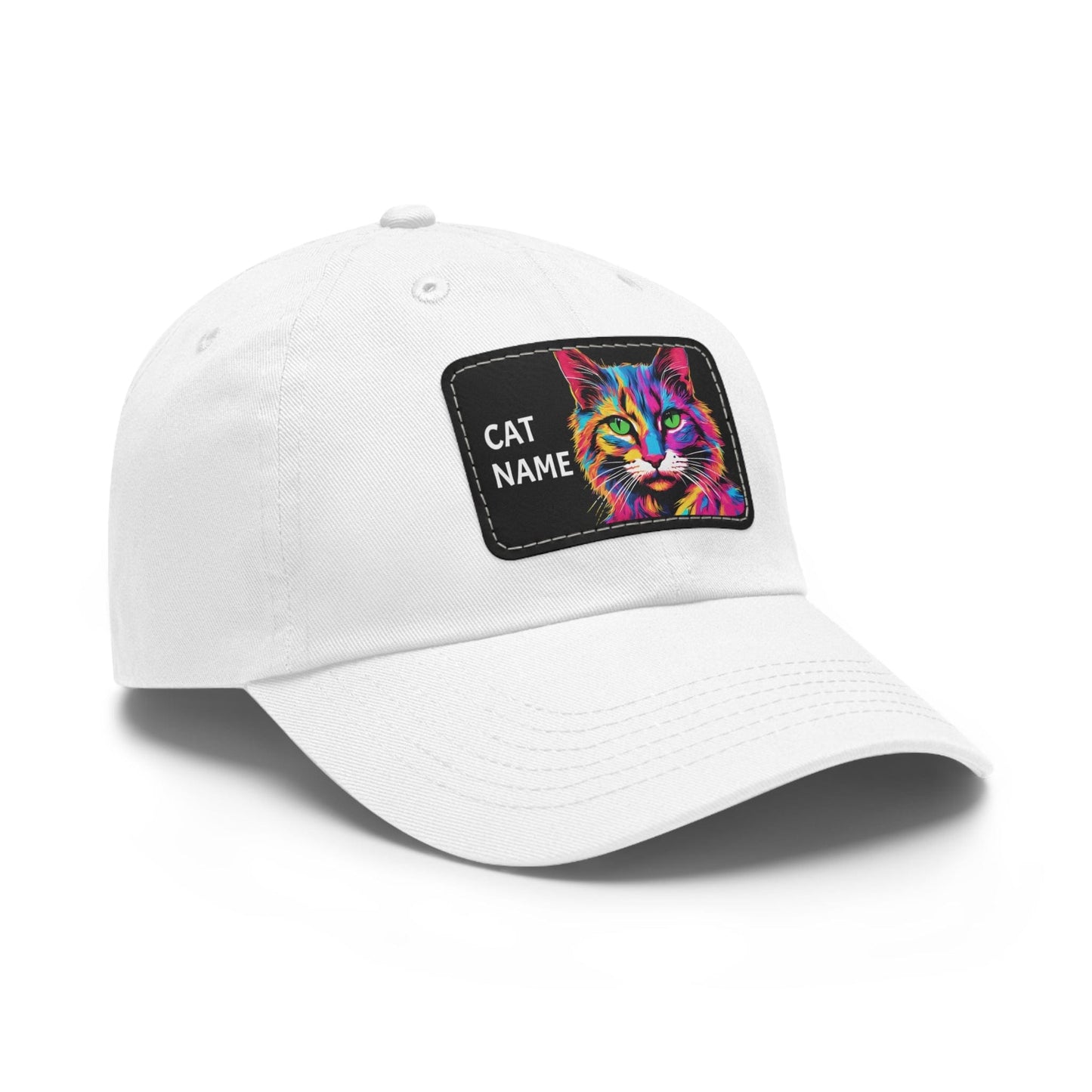 Cat Hat Sportswear Hat Cat Cap Cat Pop Art Hat Dad Hat with Patch (Rectangle) Cat Baseball Cap Kitty Cap Kitty Hat Kitten Hat Pop Art Cat Custom Hat Flashlander