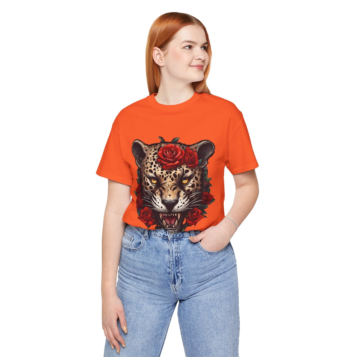 Jaguar Flames and Roses Graphic Tee Flashlander