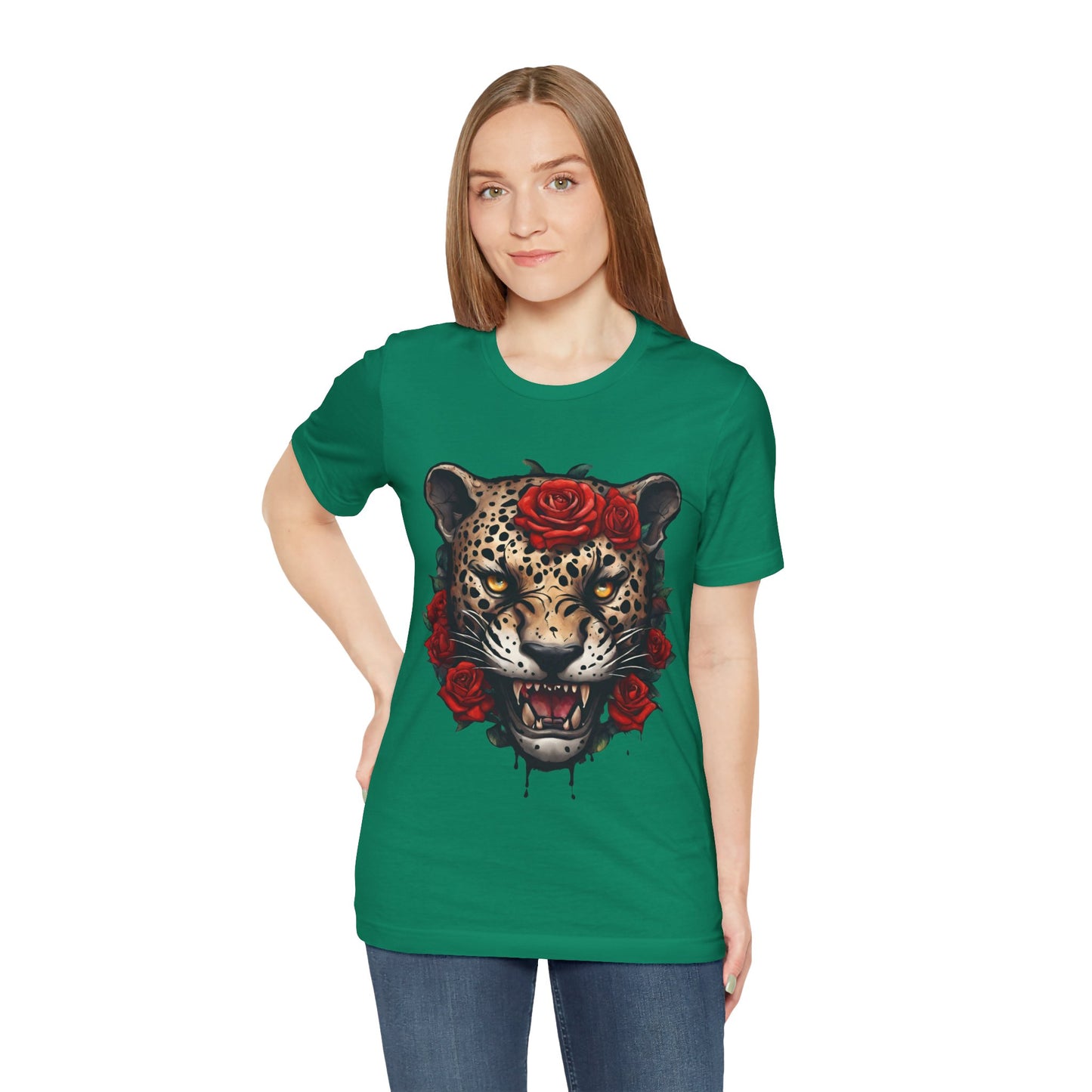 Jaguar Flames and Roses Graphic Tee Flashlander