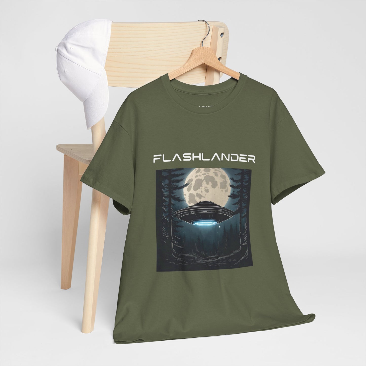 UFO Soaring Low in the Forest Tee Flashlander Gym Shirt