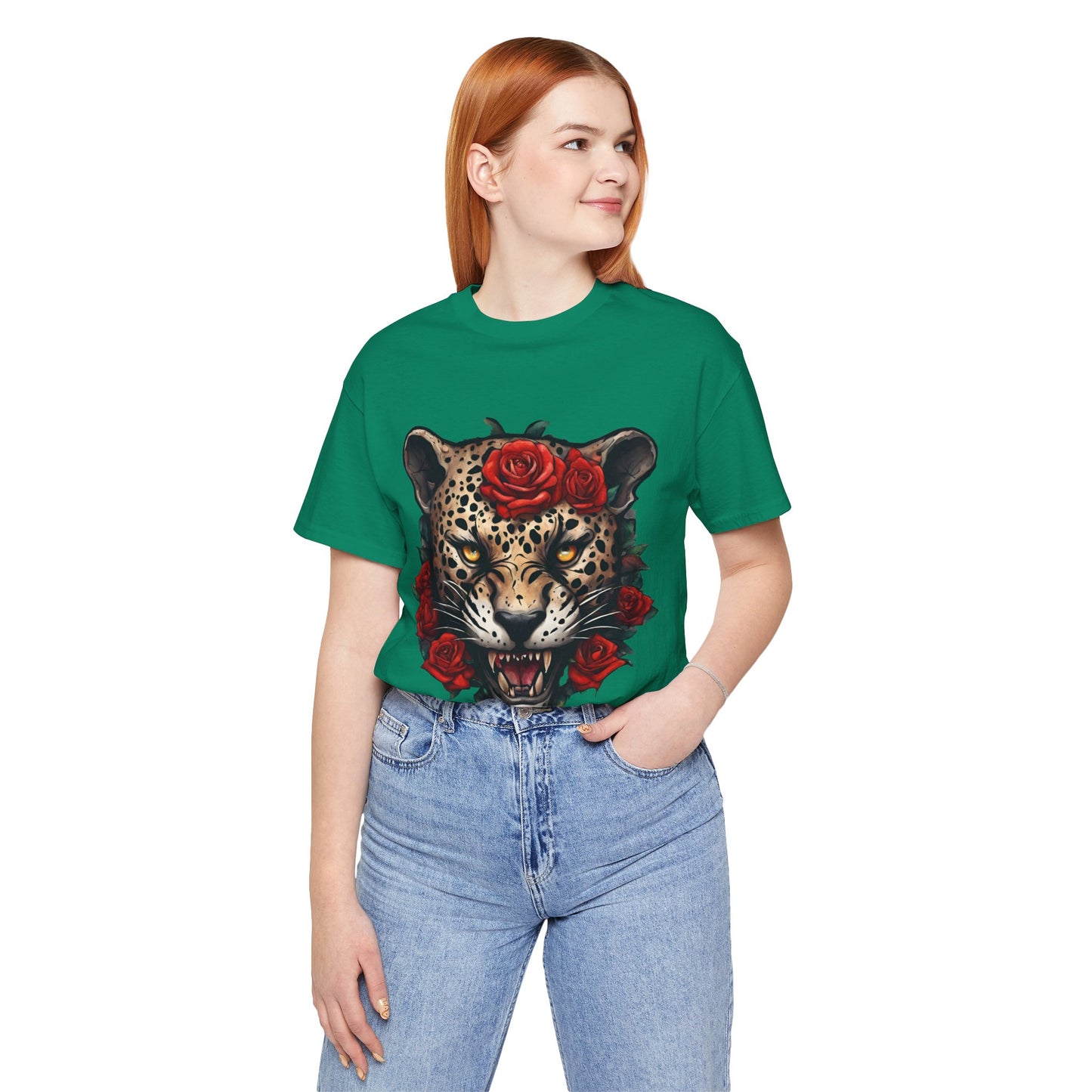 Jaguar Flames and Roses Graphic Tee Flashlander