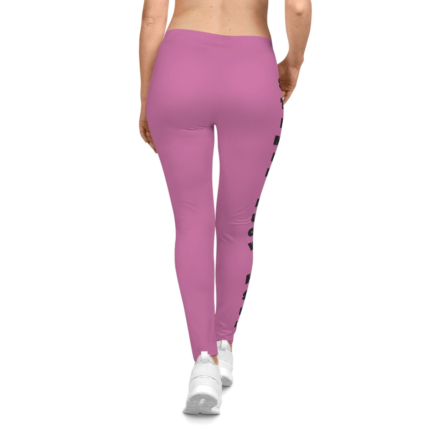 Flashlander Sportswear Evolution Women's Casual Leggings Light Pink (AOP) Featuring Custom Motivational Quote