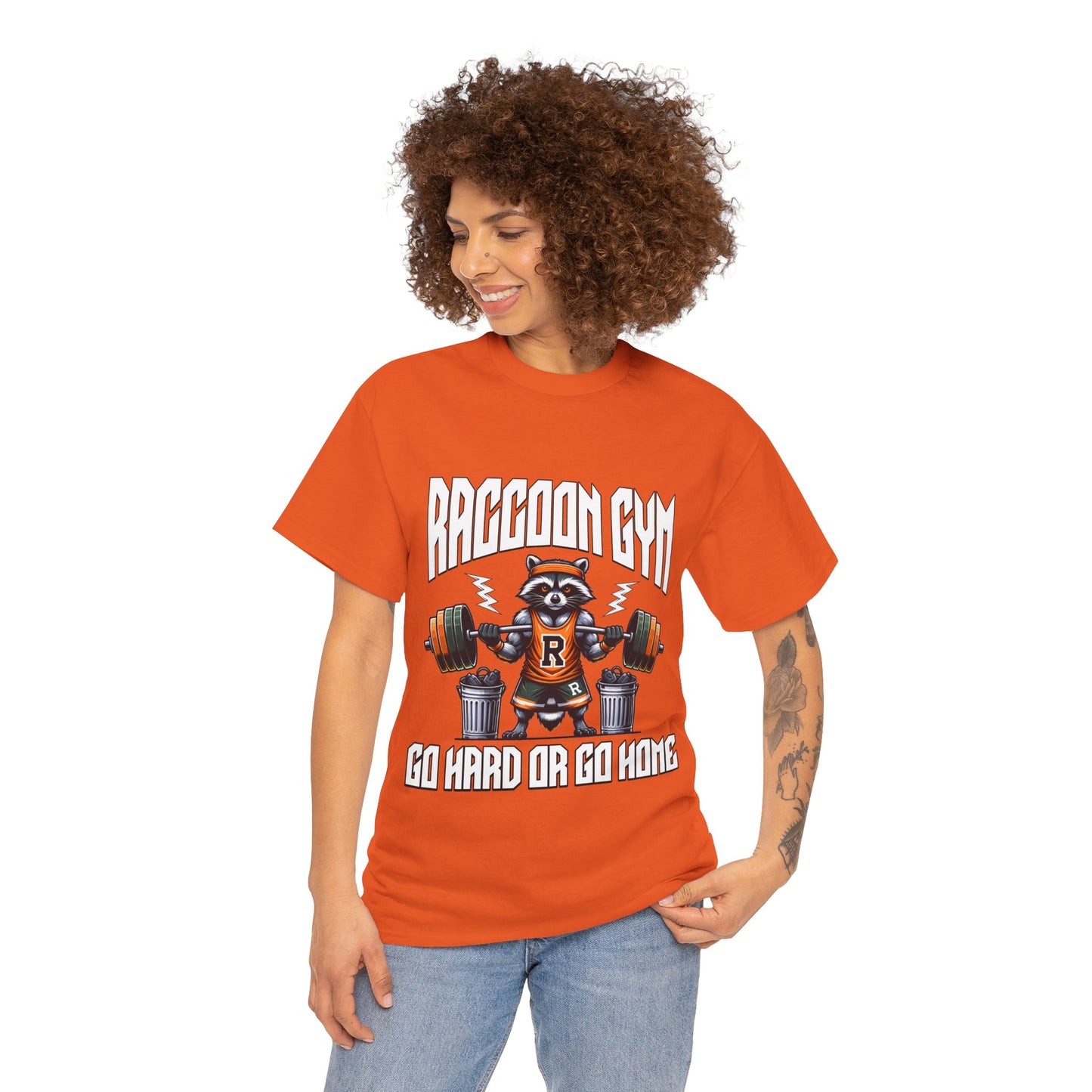 Raccoon Bodybuilder Shirt Flashlander Go Hard or Go Home Gym T-Shirt Cotton Unisex Graphic Tee