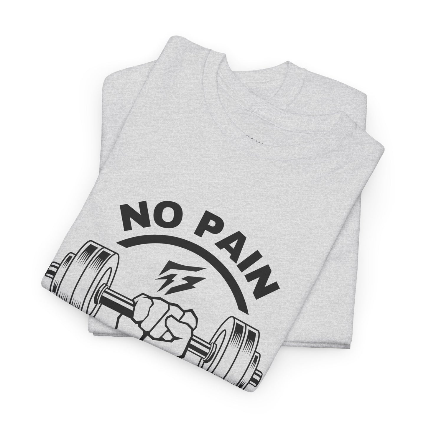 T-shirt de sport Lifting Flashlander avec citation « No Pain No Gain »