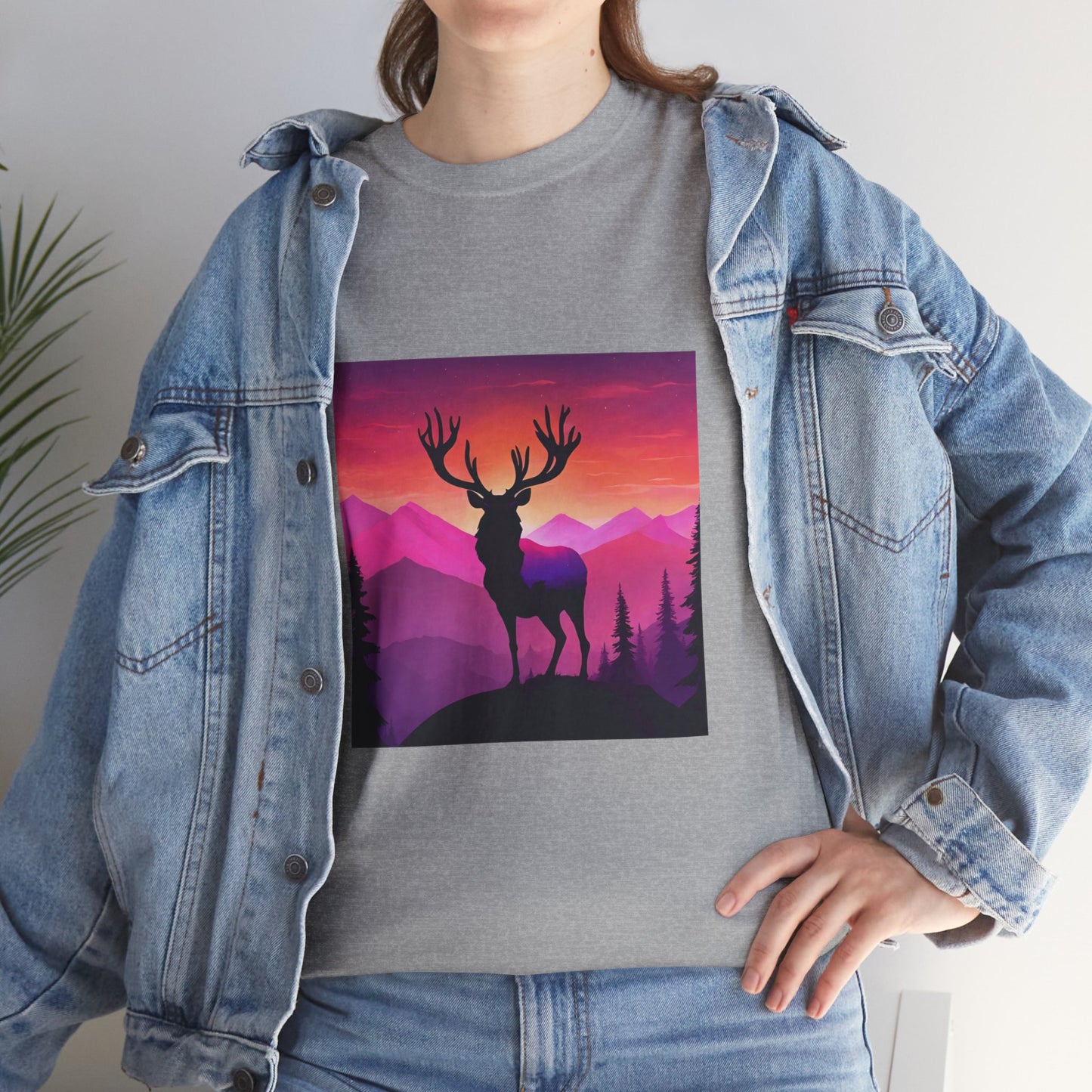 Deer Majestic Sunset Flashlander Gym Shirt