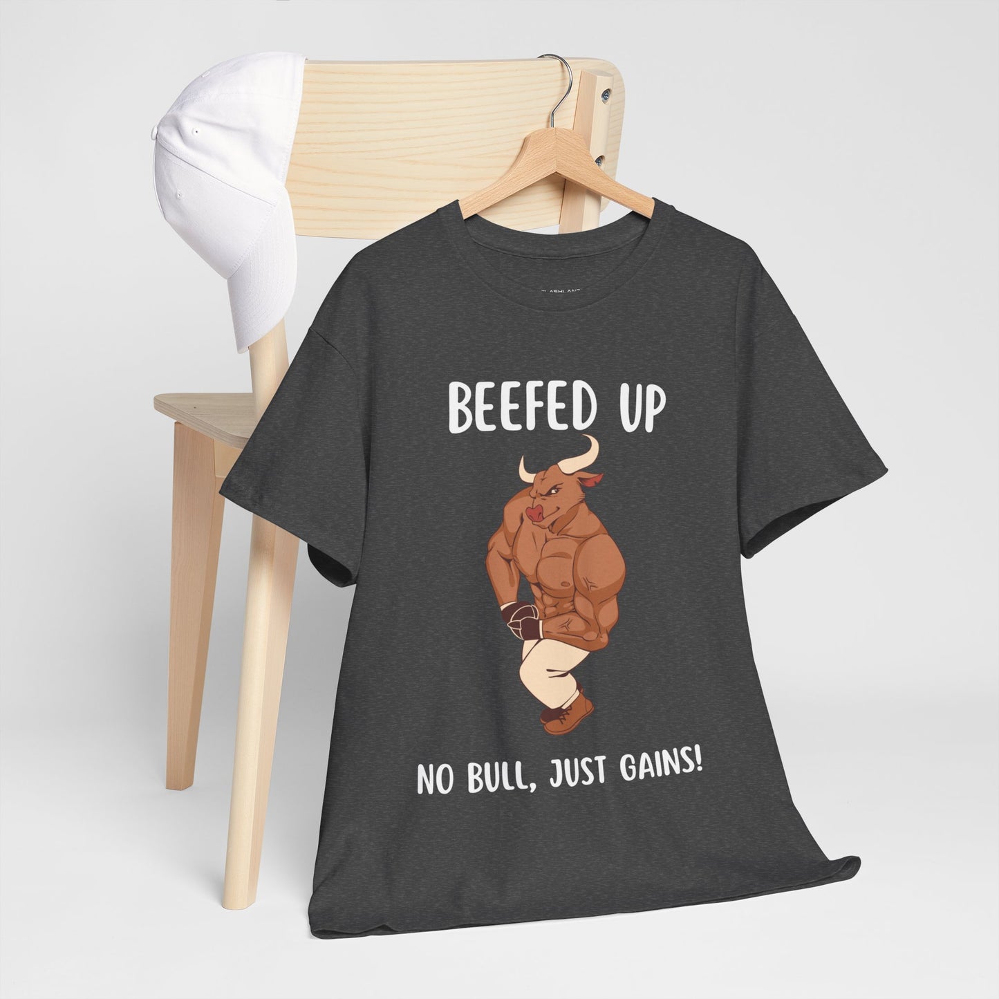 Muscle Bull Beefed Up No Bull, Just Gains - Flashlander Gym Shirt