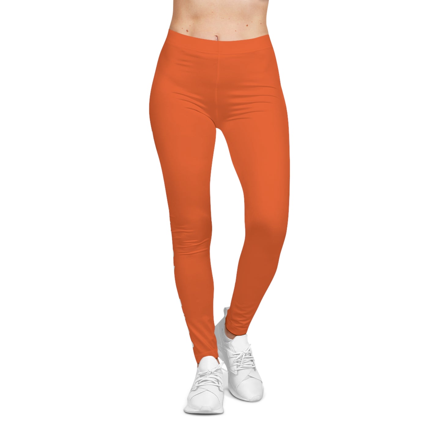 Flashlander Sportswear Evolution Women's Casual Leggings Orange (AOP) Featuring Custom Motivational Quote