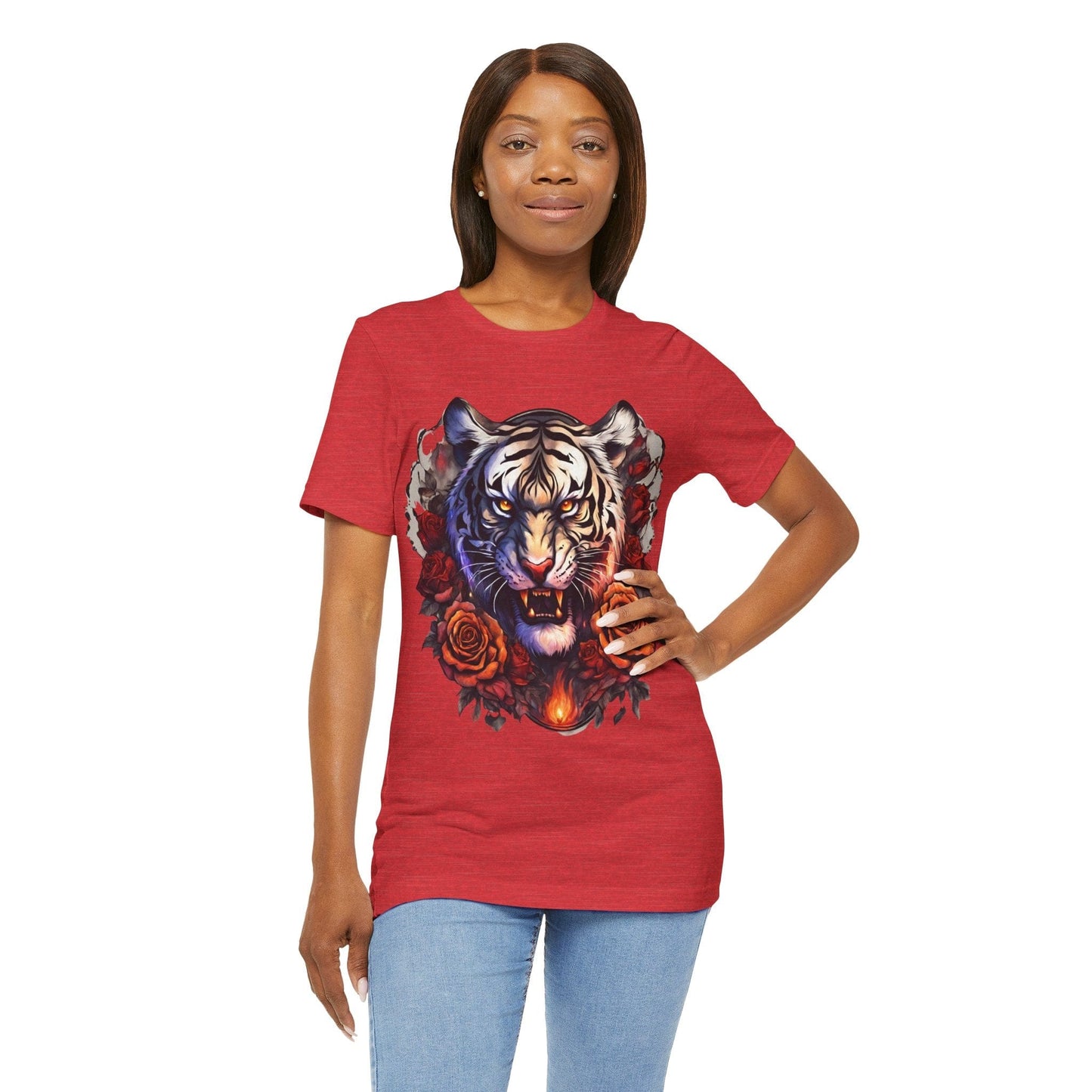 White Tiger Flames Flashlander Gym Shirt