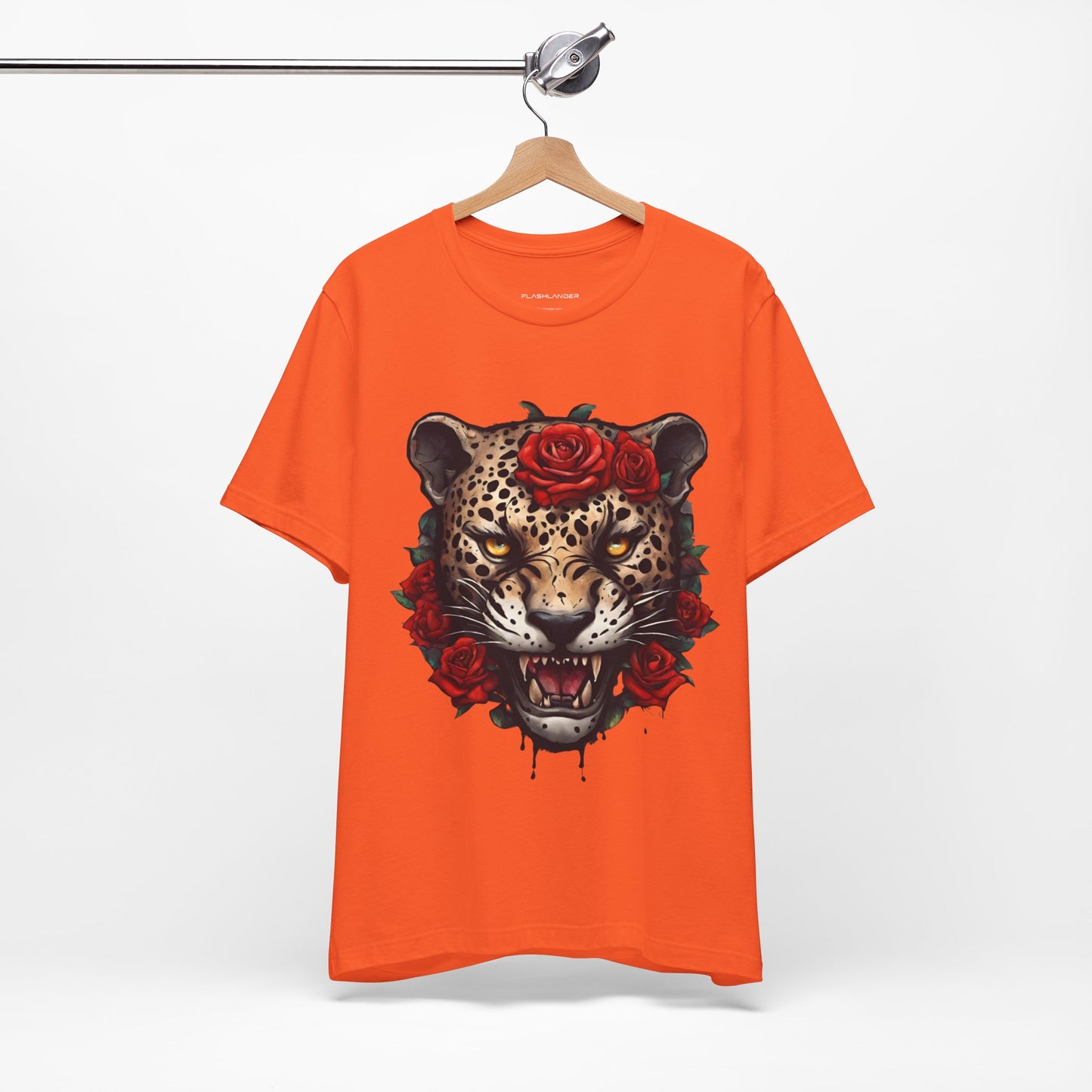 Jaguar Flames and Roses Graphic Tee Flashlander