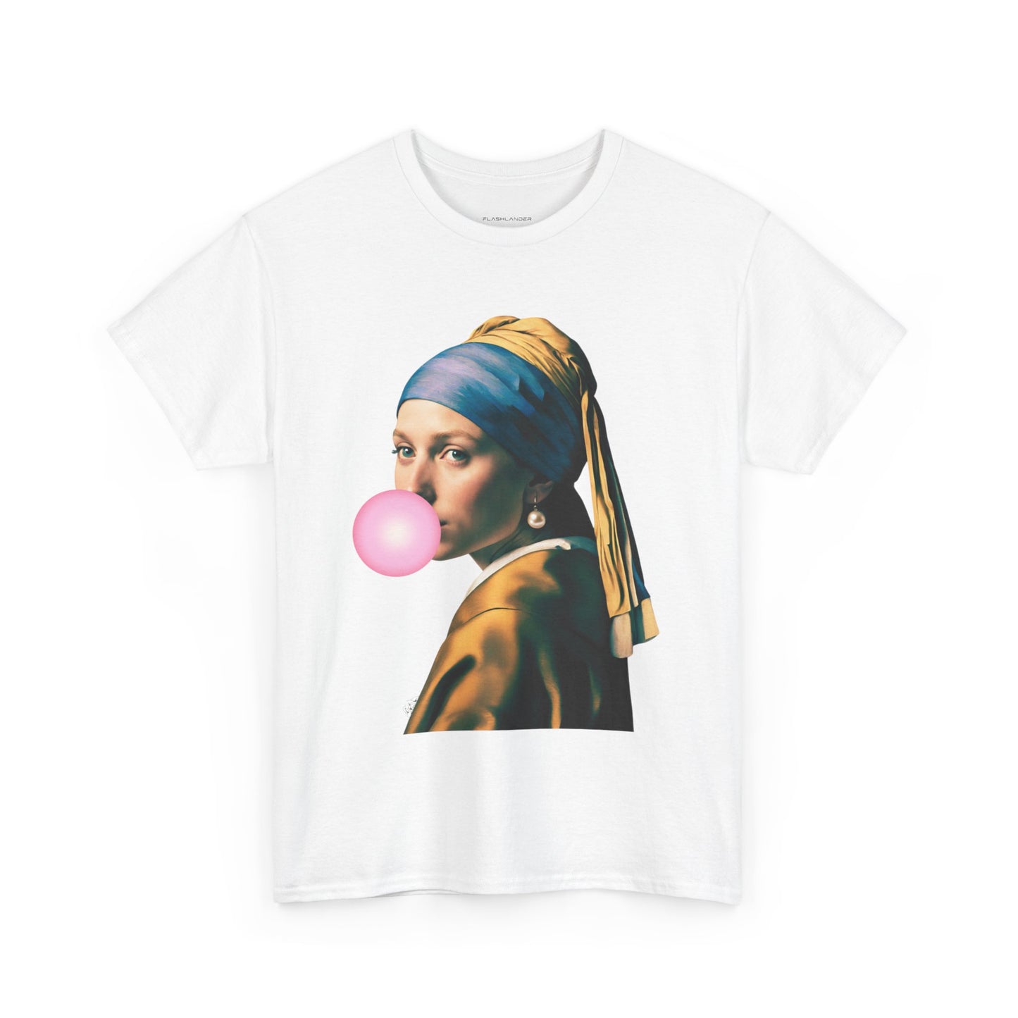 Bubble Gum Girl with a Pearl Earring Johannes Vermeer - Flashlander Gym Shirt