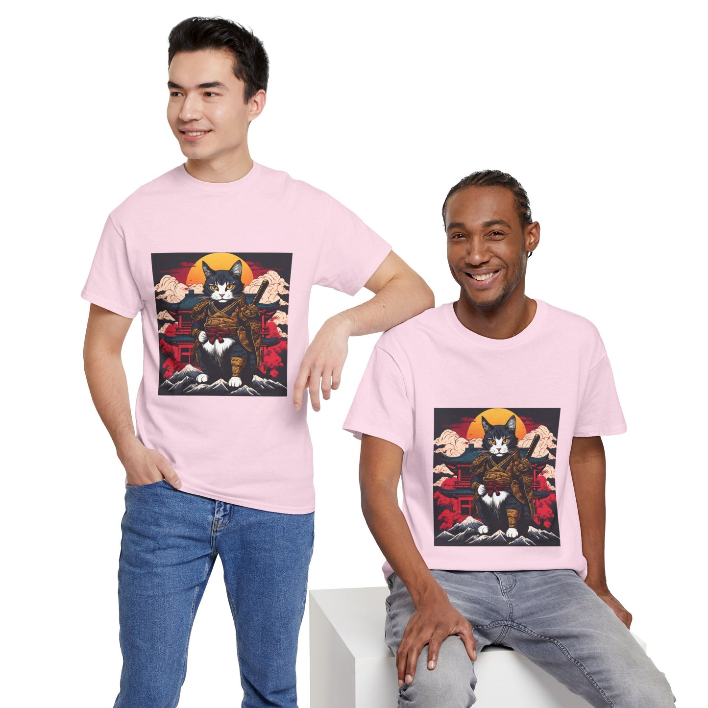 Samurai Cat Cartoon Anime - Flashlander Gym Shirt